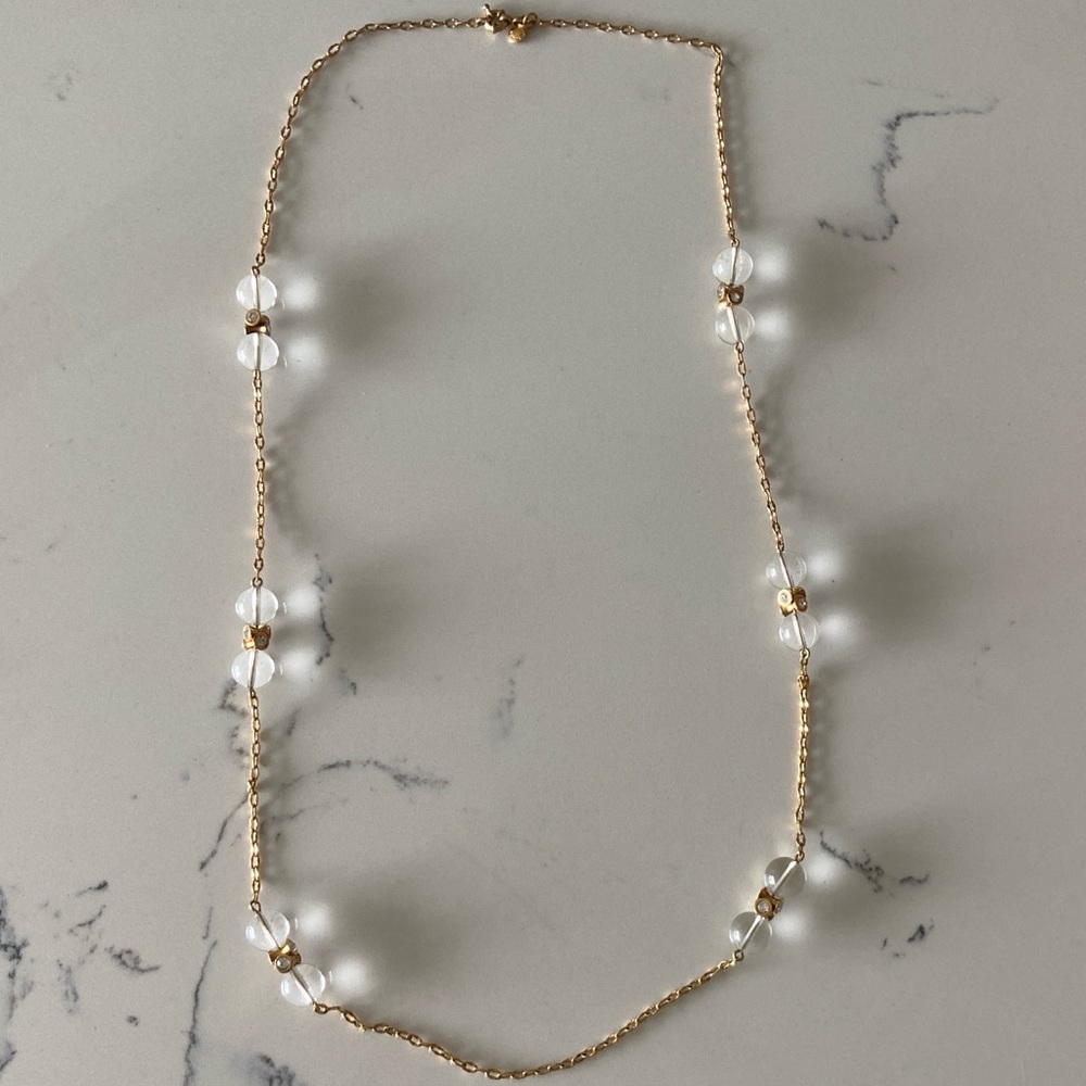 J. Crew Long Glass Bead and Rhinestone Necklace